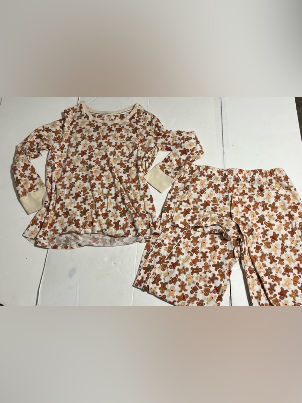 Sleep sense Women’s Gingerbread Long Sleeve Pajama Set shirt pants comfy large